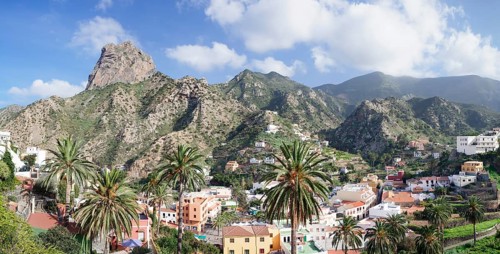View across Vallehermoso to Roque Cano