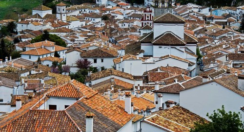 View over the rooftops of the white village