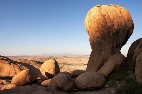 Round rocks in the evening light