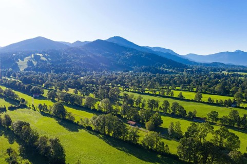 Natural monument hedgerow landscape near Gaissach