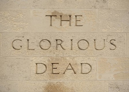 Lettering 'The Glorious Dead'