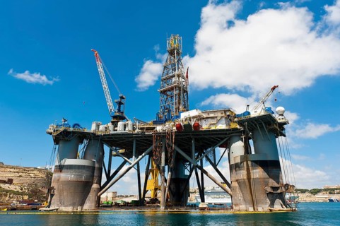 Oil rig in the harbour