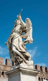 Angel statue with lance on the Ponte Sant'Angelo