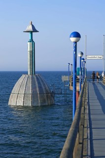 Submerged gondola at the pier of Zingst