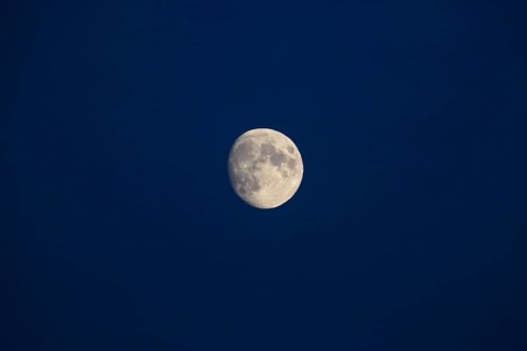 Waxing moon in the sky