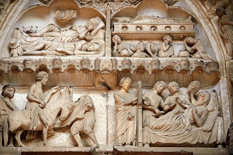 Tympanum dedicating the Confessors and the miracles of Saints Martin and Nicholas