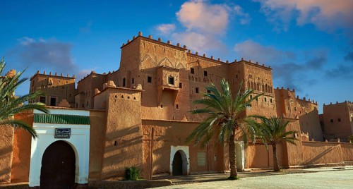 Exterior of the mud brick Taourirt Kasbah built by Pasha Glaoui