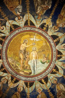 Ceiling mosaic in the Baptistry of the Cathedral of Ravenna
