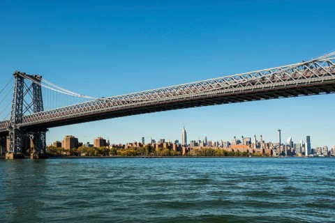 Skyline with Empire State Building and Williamsburg Bridge