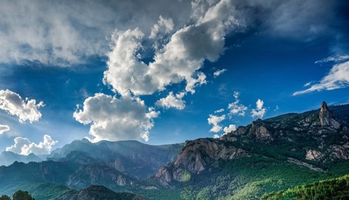 Rocky landscape with cloudy sky