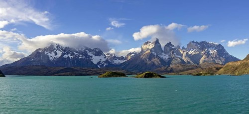 Lago Pehoe Lake and Paine Grande Massif
