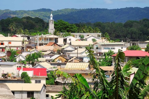 Townscape with the minaret of the mosque