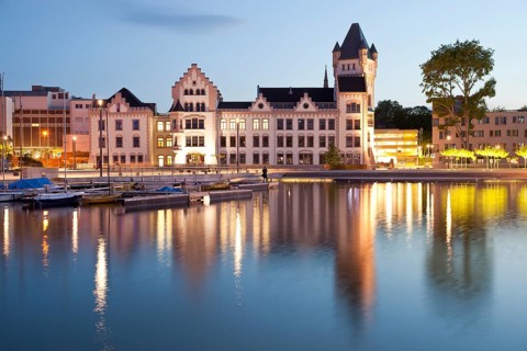 Castle Horder Burg and the newly created Phoenix-See Lake