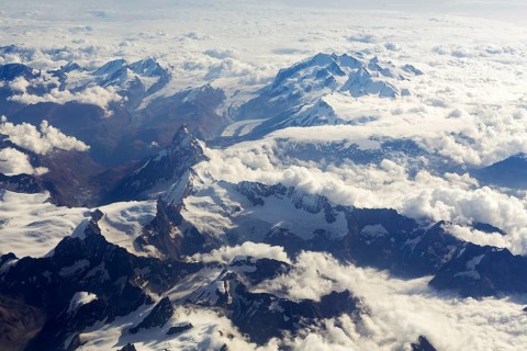 Aerial view of Mt Matterhorn with Gorner Glacier