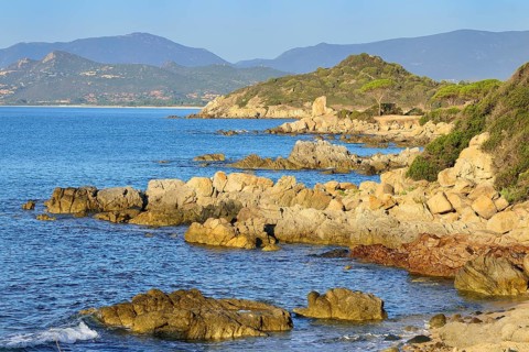 Rocky coast at Capo Ferrato
