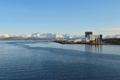 Industrial plant on blue Langoysund