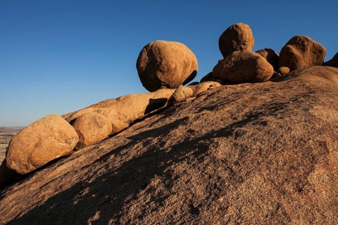 Round rocks in the evening light