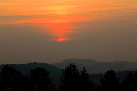 Sunset in Traunstein from Hochberg