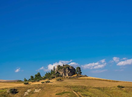Grain fields with stone formation in Caltanissetta