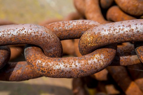 Rusty large metal chain