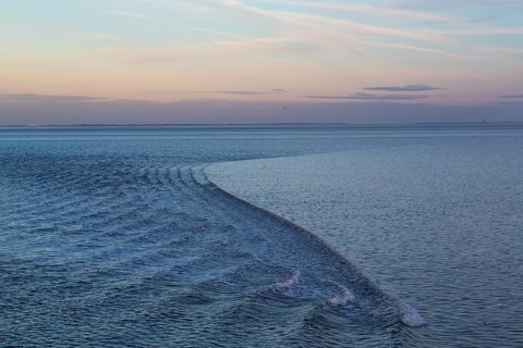 Waves from a ferryboat