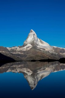 The Matterhorn with reflection in Stellisee lake