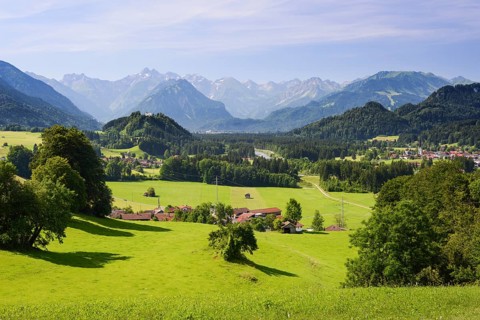 View from Malerwinkel on the valley of the Iller