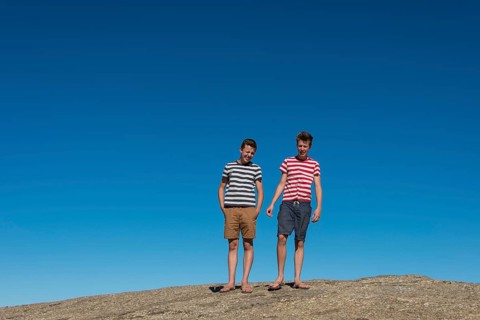 Two teenagers standing on Mt Vogelfederberg