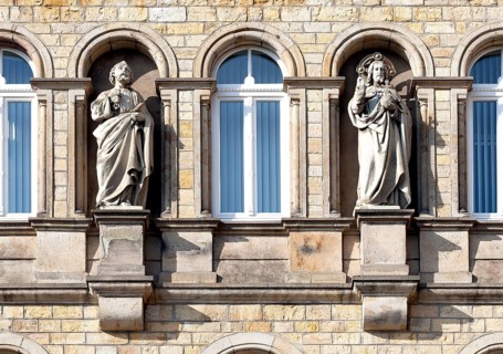 Saint statues at the seminary
