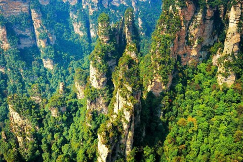 Avatar Mountains with vertical quartz-sandstone pillars