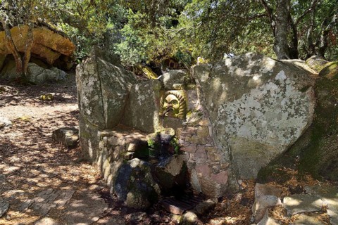 Water spouting head of a source on the Monte Ortobene