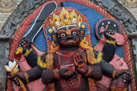 Six-armed Bhairava at Durbar Square