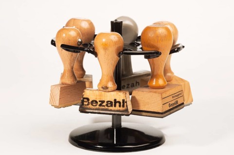 Stamp with the word 'Bezahlt'