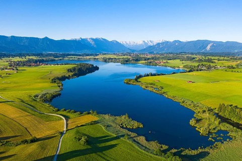 Lake Riegsee with Alpine Range