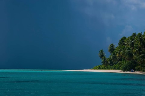 Dark rain clouds above the Ant Atoll