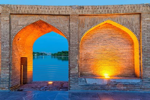 Illuminated bridge arches