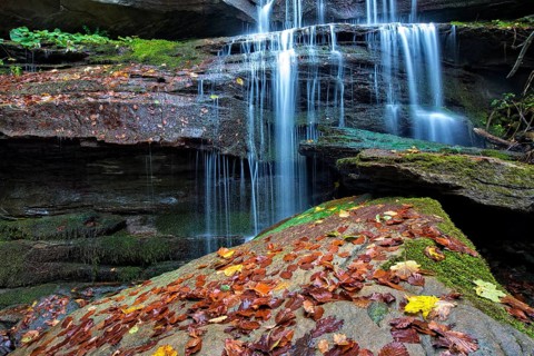 Waterfall in autumn