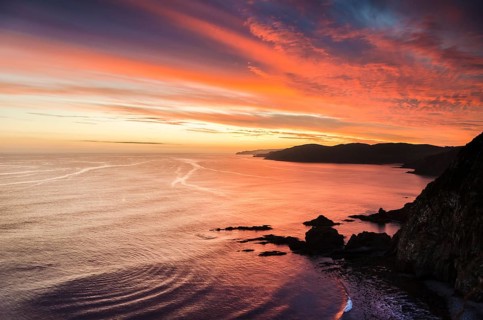 Evening mood at the Pacific coast