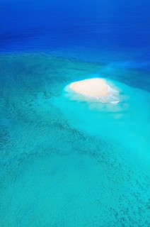 Coral reef with sand island