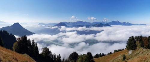 Panoramic view from Mt Heuberg near Nussdorf am Inn