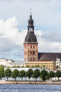 Historic centre with the banks of the Daugava river or Western Dvina