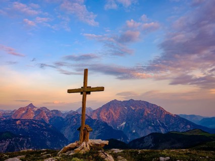 Alpine panorama with Watzmann (right) and Grosser Hundstod (left)