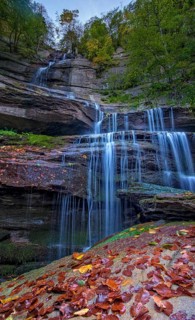 Waterfall in autumn