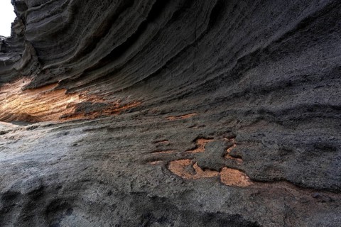 Volcanic rock in the El Golfo volcanic crater