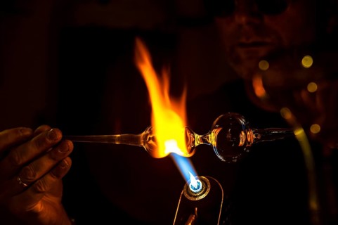Glassblower at work