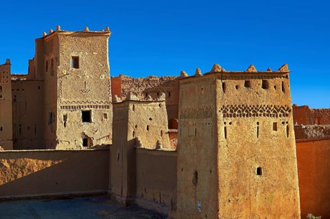 Exterior of the mud brick Taourirt Kasbah built by Pasha Glaoui