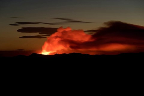 Ash and gas cloud of the Holuhraun fissure eruption