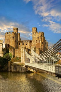 The medieval Conwy Castle or Conway Castle