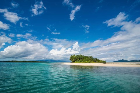 Turquoise water and white sand beach