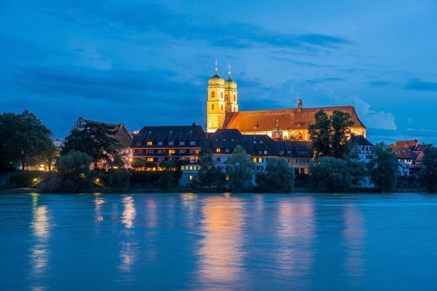 Rhine with Fridolinsmunster cathedral
